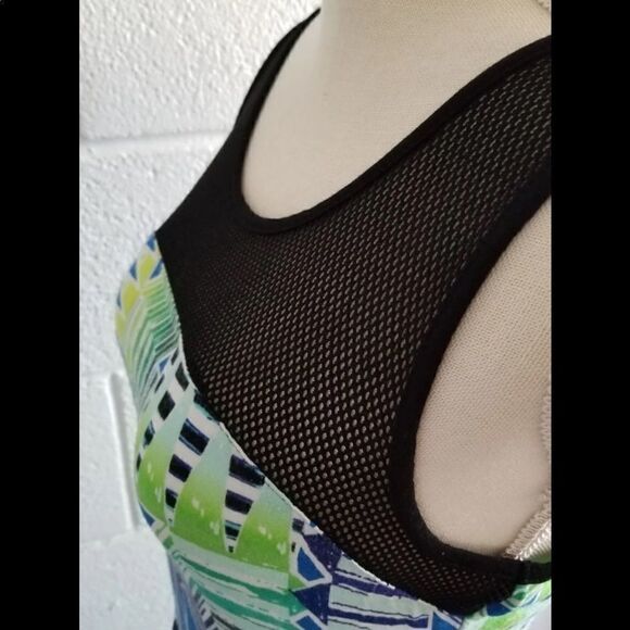 Neon mesh geometric short sleeve maxi dress - Picture 5 of 6